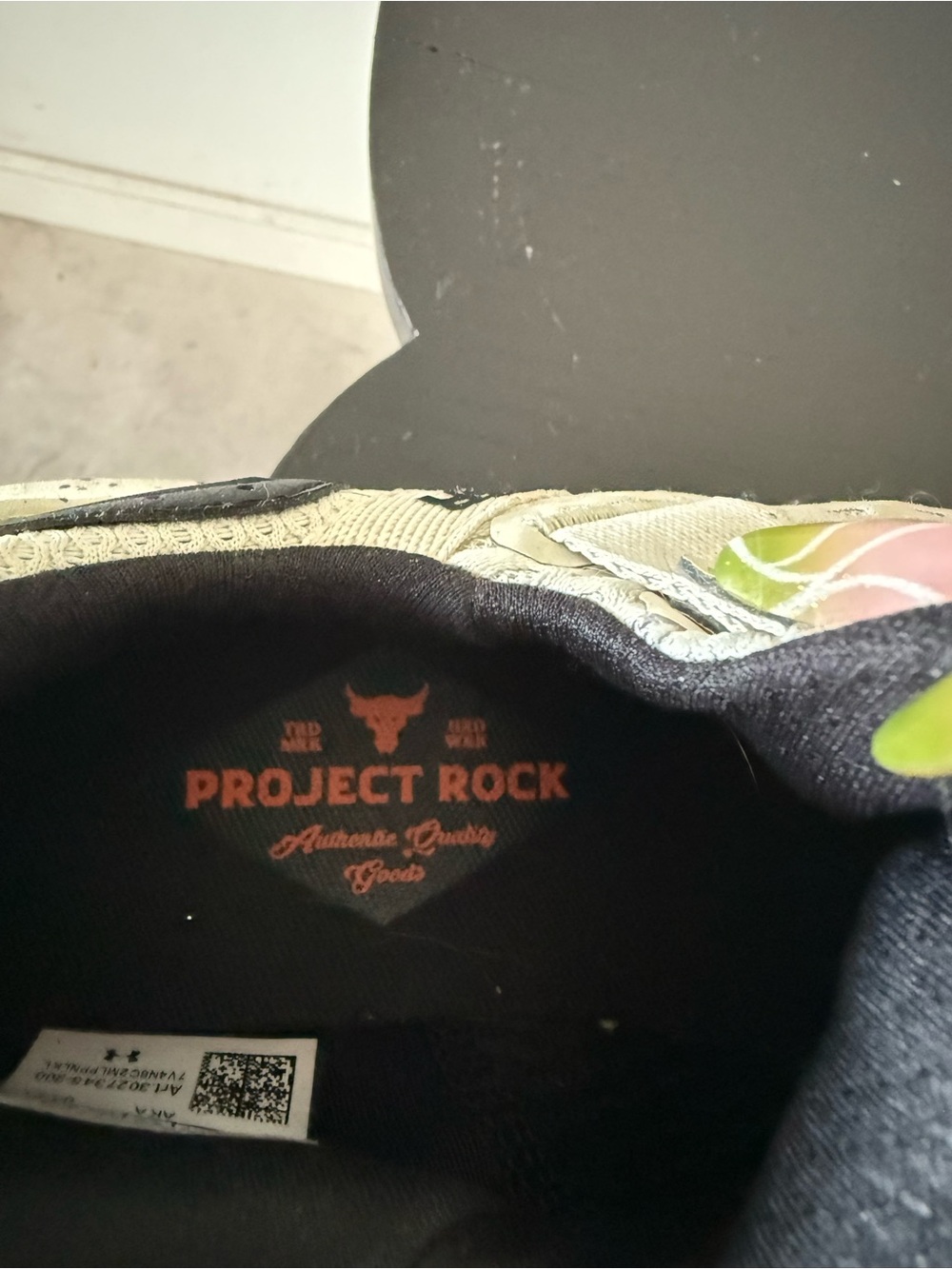 Under Armour Cream Athletic Sneakers with Black and Orange Details - Picture 5 of 7